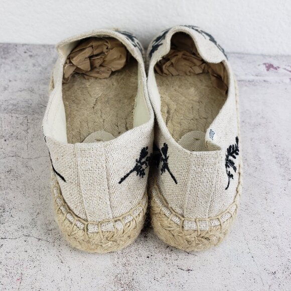 Soludos Espadrilles Shoes Embroidered Canvas Jute Bohemian Resortwear size 9 - Picture 12 of 13